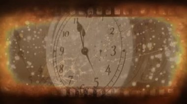 Eski film kaset gösteren saatli saat ışıkları ile