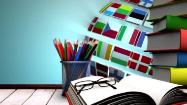 Arka planda multinatioal animasyonlu küre ile animasyonlu Resepsiyon