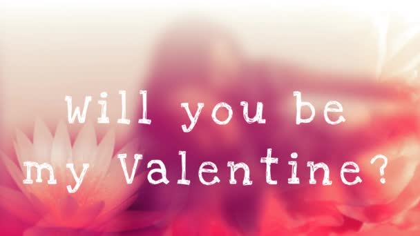 Geanimeerde Happy Valentines Day Schrijven Tegen Achtergrond Van Geanimeerde Roze — Stockvideo