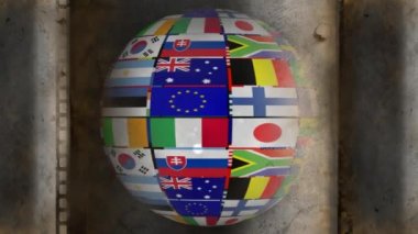 Yerküre üzerinde bayrakları dijital bileşik