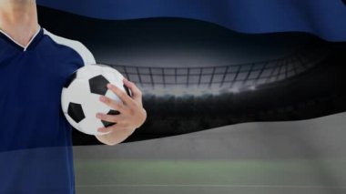 Futbol oyuncu futbol el Estonya bayrağı arka planı