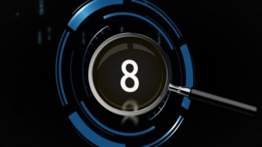 Dijital animasyon mavi arka plan animasyonlu geri sayım