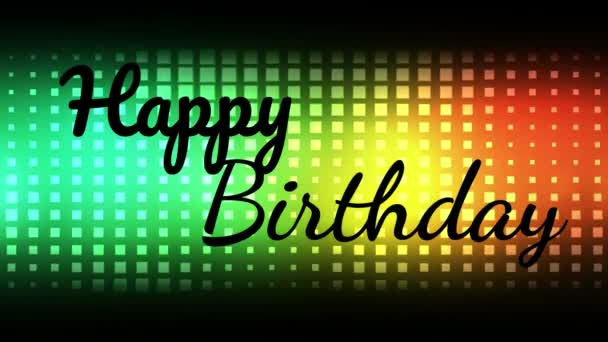 Composito Digitale Testo Buon Compleanno Sfondo Colorato — Video Stock