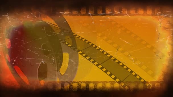 Vecchio Nastro Del Film Che Mostra Nastro Giallo Movimento Del — Video Stock