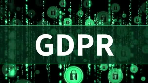 Gdpr Animated Green Background — Stock Video