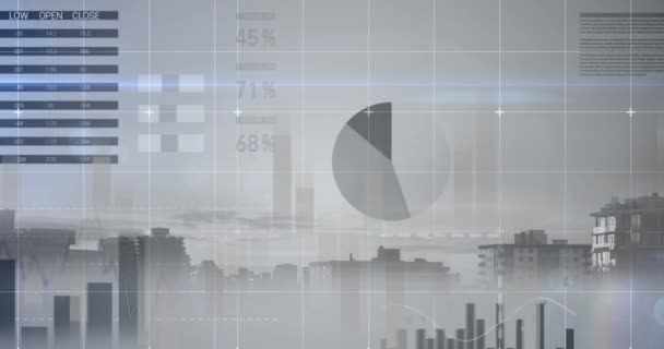 Animated Data Statistics Digital Background — Stock Video