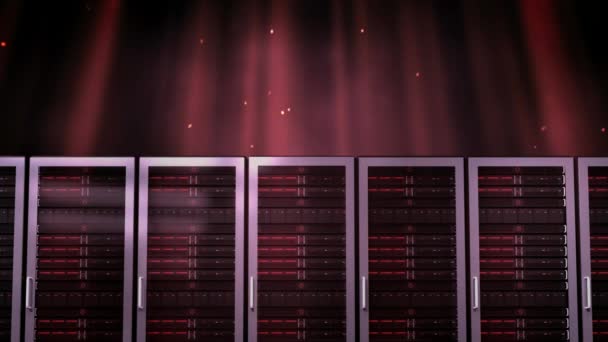 Detail Serveru Červená Světla — Stock video