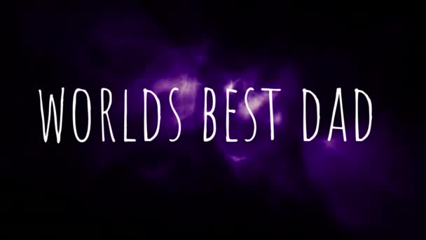 World Best Dad Text Purple Lights Background — Stock Video