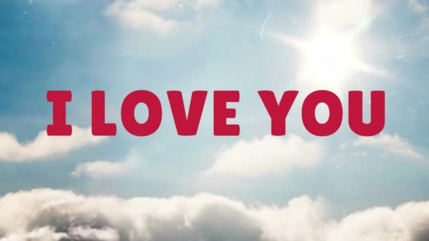 Love You Clouds Sky — Stock Video