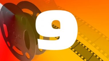 Animasyonlu eski film kaset arka plan sarı geri sayım