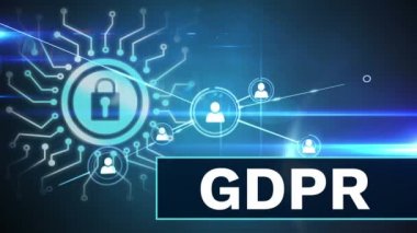 Gdpr mavi animasyonlu arka plan