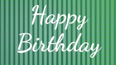 İyi ki doğdun metin animasyonlu yeşil çizgiler ve kareler arka plana sahip