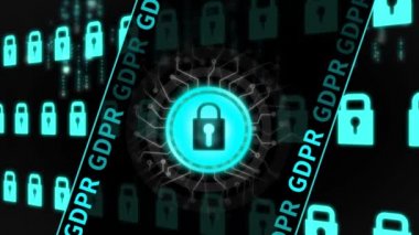 Animasyonlu arka plan animasyonlu Emanet simgesi Gdpr