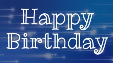 İyi ki doğdun metin ışıkları hareket ile mavi arka plan dijital bileşik