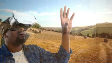 VR mavi animasyon özelliğinden arka planı kullanarak iş adamı