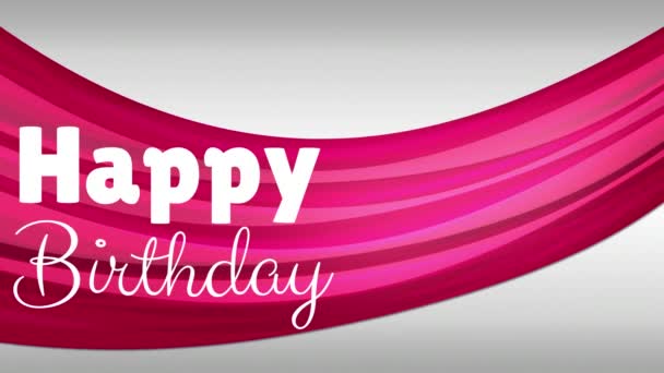 Digital Composite Happy Birthday Red Pink Background — Stock Video