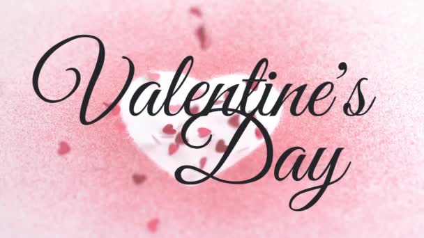 Valentinstag Schreiben Vor Digitalem Animierten Herzhintergrund — Stockvideo
