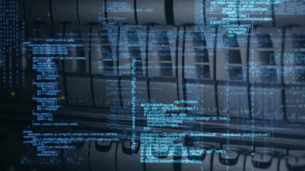 Bilgisayar Kodu Bir Arka Planda Oluşturma Sunucu Hayranları Ile Dijital — Stok video