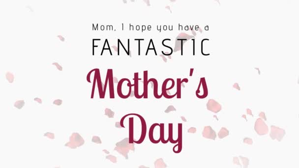 バラのパネルでデジタル アニメーション背景に素晴らしい母の日いただけたママの願い — ストック動画