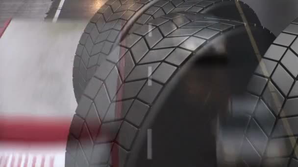 Rue Animée Dans Ville Urbaine Sur Fond Roues Voiture Animée — Video