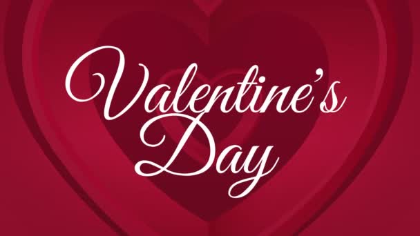 Composto Digital Dia Dos Namorados Contra Fundo Vermelho Com Corações — Vídeo de Stock