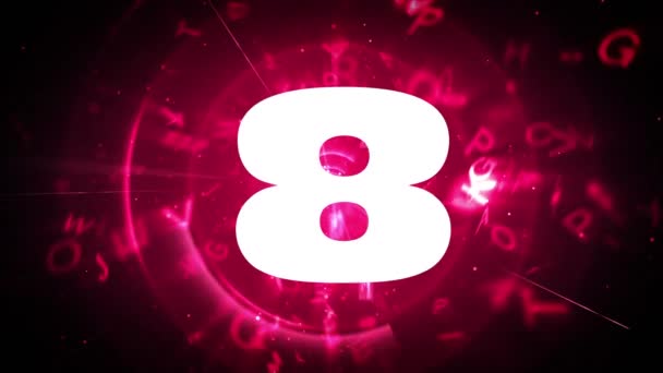 Animated Countdown Digital Animated Pink Background — Stock Video