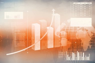 Grafik ve verileri dijital olarak oluşturulan iş arabirimi