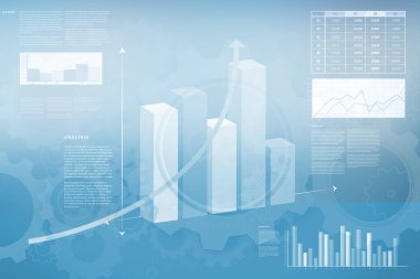 Grafik ve verileri dijital olarak oluşturulan iş arabirimi