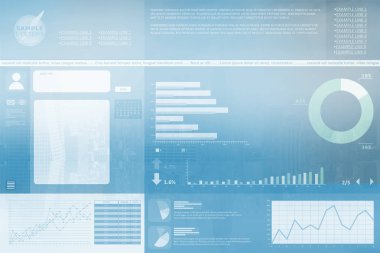 Grafik ve verileri dijital olarak oluşturulan iş arabirimi