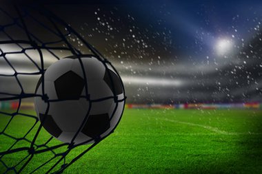 Futbol futbol stadyumu karşı net arkasına isabet