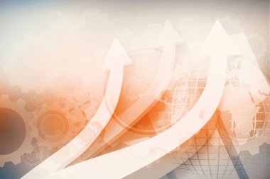 Dijital mavi arka plan ile okları