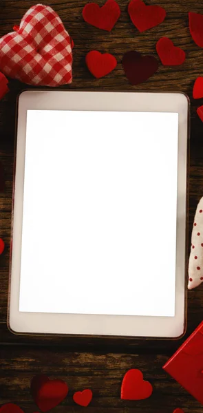 Dijital Tablet Sevgililer Süslemeleri — Stok fotoğraf