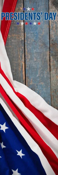 Presidenten Day Vector Typografie Sterren Tegen Amerikaanse Vlag Een Houten — Stockfoto