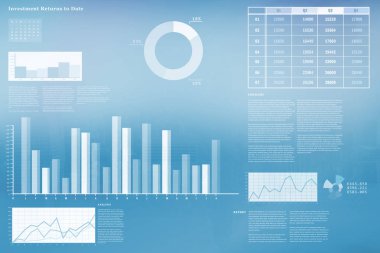 Grafik ve verileri dijital olarak oluşturulan iş arabirimi