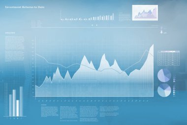 Grafik ve verileri dijital olarak oluşturulan iş arabirimi