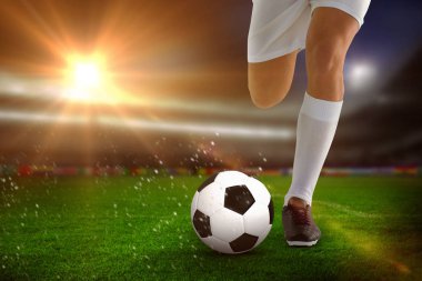 Futbolcu futbol stadyumu karşı