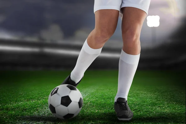 Football Player Close Soccer Field — Stock Photo, Image