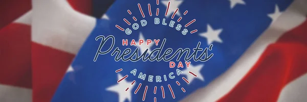 Deus Abençoe América Dia Presidentes Felizes Contra Close Bandeira Nacional — Fotografia de Stock