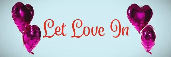 Pastel Arka Plan Üzerinde Balonlu Şirin Sevgililer Günü Mesajı — Stok fotoğraf
