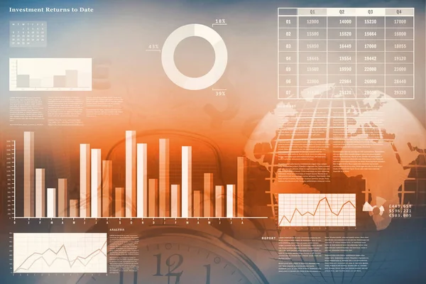 Digitálně Generované Obchodní Rozhraní Grafy Data — Stock fotografie