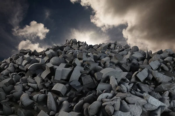 Pile Rochers Contre Plan Plein Cadre Ciel — Photo