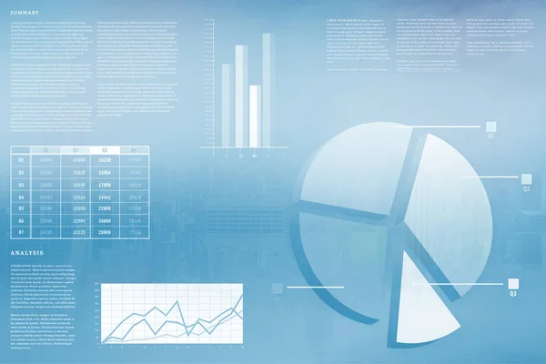 Digitally Generated Business Interface Graphs Data — Stock Photo, Image
