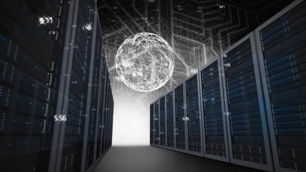 Composite numérique d'animation de serveurs numériques contre globe  
