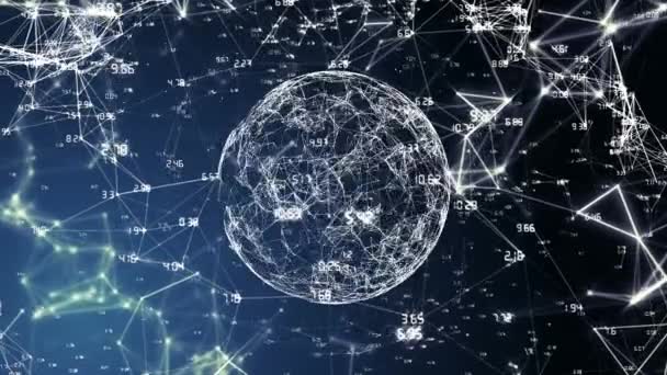 Digital Composite Globe Connections Lines Space Background — Stock Video