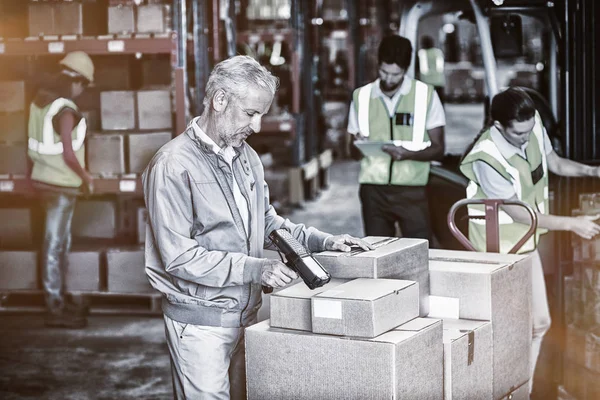 Workers Manager Working Warehouse — Stock Photo, Image