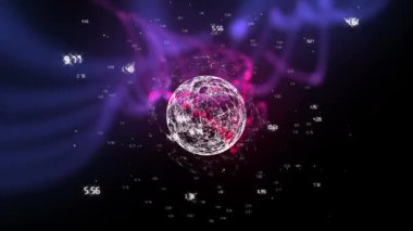 Dijital dünya ekran ve renkleri değiştirme daha yakın geliyor neon satırları karşı kayan sayı içeren oluşturulan