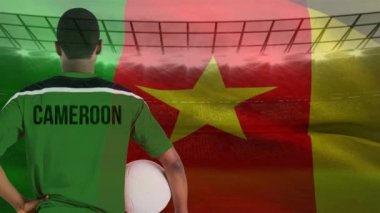 Animasyon Kamerunlu futbolcu onun bayrak arıyorsunuz