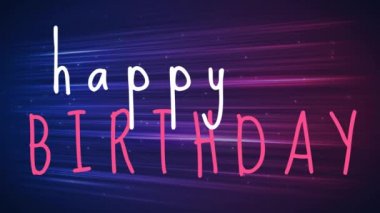 Ön görünüm onun Doğum günü animasyon renkli zemin ile