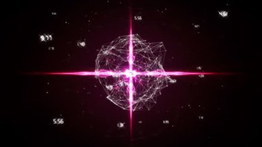 Ses dalgaları karşı ikili kod orta bağlantı hatları arka plan ile Toplantı ile dijital olarak animasyonlu hatları