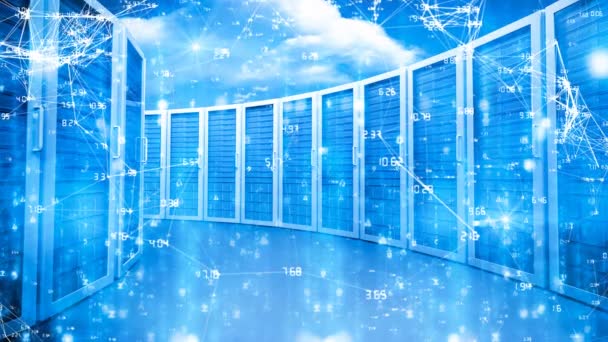 Composito Digitale Connessioni Dati Numeri Server Informatici Background — Video Stock